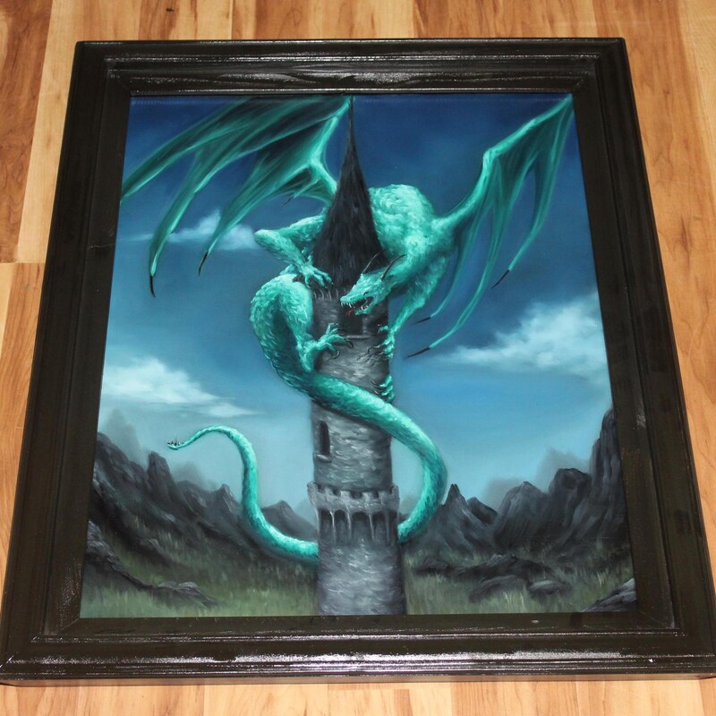 Dragon Oil Painting Etsy dragon-oil-painting-etsy