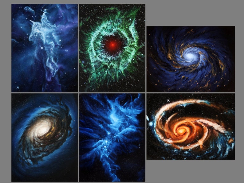 3x4 Magnet Space Outer Space Nebula Galaxy Deep Space Art Print Refrigerator Thin Flat Rectangular Magnet Stocking Stuffers Set of 6