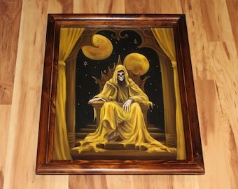 16x20" Original Oil Painting - The King in Yellow Horror Fantasy Landscape Wall Art