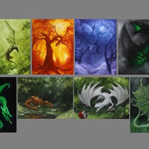 3x4" Magnet Dragon Dragons Fantasy Creature Monster Art Print Refrigerator Thin Flat Rectangular Magnet Stocking Stuffers