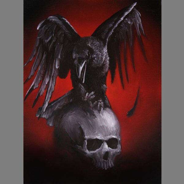 Skull Crow - Etsy