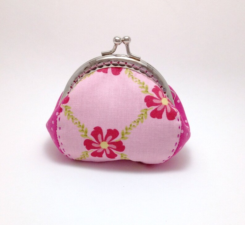Coin Purse Pink Change Purse Fabric Change Purse Fabric Coin Purse. Change Purse Change Pouch Metal Frame Coin Purse Clasp Pouch