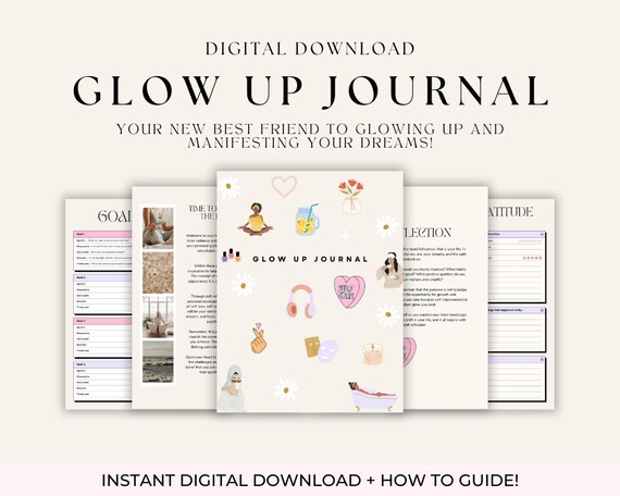 2023 Digital Planner, Glow Up Journal, 2023 Goodnotes Planner, Undated iPad Planner, Daily, Weekly, Monthly Glow Up Journal for IPad