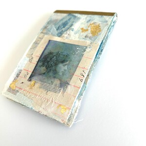 Tiny artists book, mixed media art journal, art as gift, collage, objet d'art, handmade book, desk art, vintage photo art, gift for dancer
