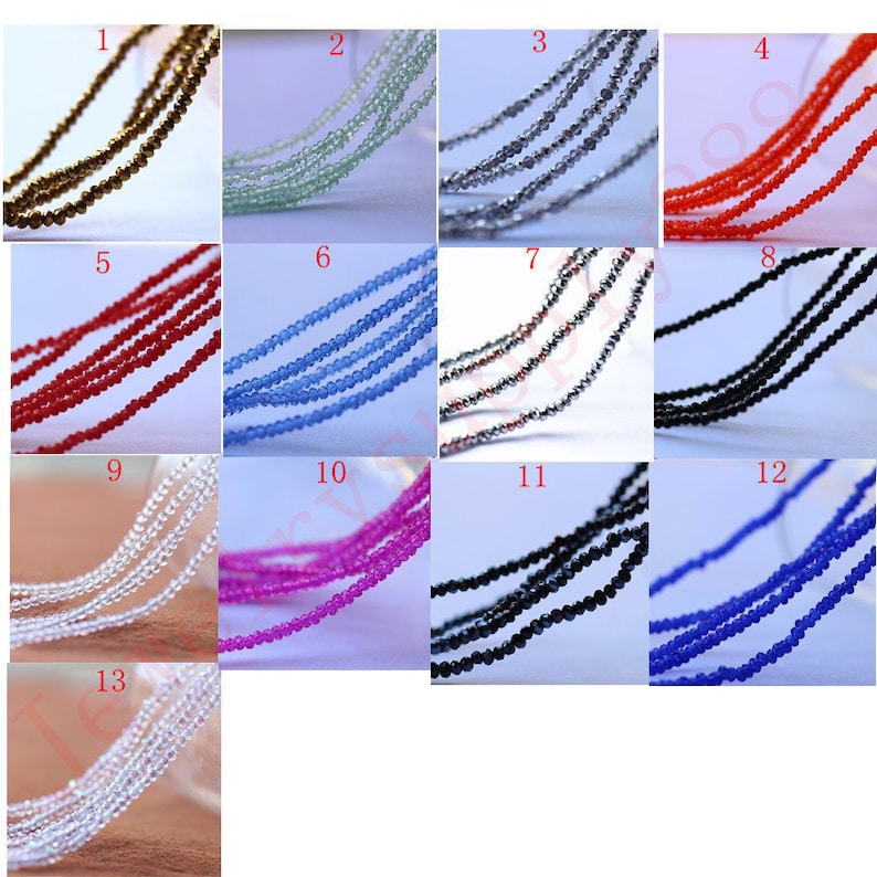 1mm Color 6 Light Blue Rondelle Crystal Beads,Loose DIY Jewelry Making Beads,2000pcs spacer crystal beads 13 Color U Pick