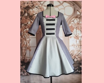 Kleid "gray cutie" mit Tellerrock