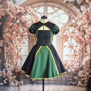 strapless open back dress Long Tulle Prom Dress with Beaded Lace Forest Green / 2 main image 1