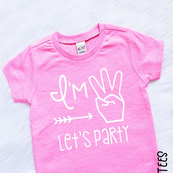 Girls Third Birthday Outfit - Girls Third Birthday Shirt - Girls 3rd Birthday - 3rd Birthday Outfit Girl - 3rd Birthday- Im Three Lets Party