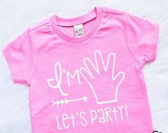 Girls 5th Birthday Shirt - Girls 5th Birthday Outfit - Girls Fifth Birthday - Fifth Birthday Shirt - IM Five Lets Party - 5th Birthday Shirt