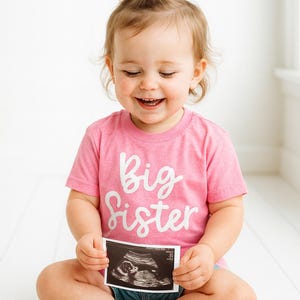 Big Sister Toddler Shirt - Cute New Big Sister Gift - Sibling Baby Announcement