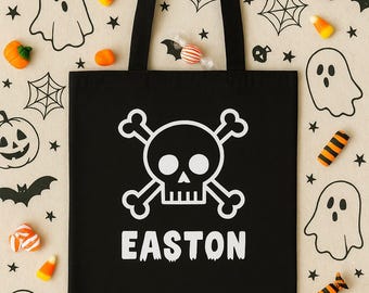Personalized Trick or Treat Bags, Halloween Tote Bag, Kids Trick-or-Treat Bag, Halloween Gift for Kids