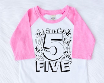 Girls 5th Birthday Shirt Girls 5th Birthday Outfit Girls Fifth Birthday Fifth Birthday Shirt Fifth Birthday Outfit for Girls 5th Birthday