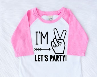 Im Two Let's Party - Girls Birthday Shirt- 2nd Birthday Outfit Girl- Girls 2nd Birthday- Girls Second Birthday