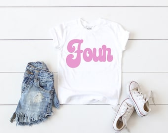 Fourth Birthday Shirt Girl Four Year Old Birthday Girl Shirt 4 Year Old Birthday Shirt Girl 4th Birthday Outfit Girl