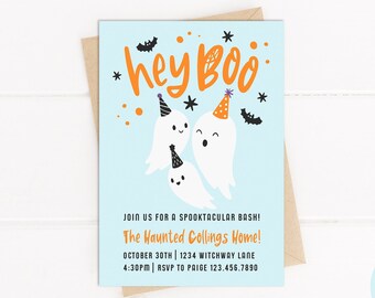 Ghost Halloween Birthday Invitation | Spooktacular Party (Instant Download)