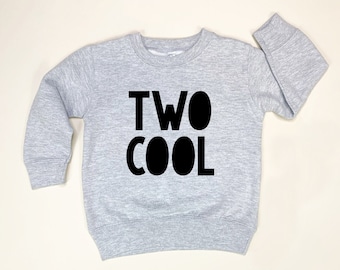 Two Cool Shirt - 2nd Birthday Shirt Boy -  Boys 2nd Birthday Sweatshirt - Gift Sweater