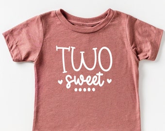 Two Sweet 2nd Birthday Heart Shirt Toddler Girls Second Birthday Outfit