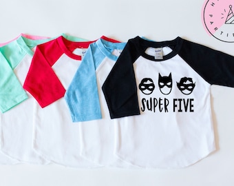 superhero 5th birthday shirt