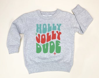 Boys Christmas Sweater | Kid Christmas Shirt | Boys Christmas Shirt | Holly Jolly Groovy Christmas Shirt