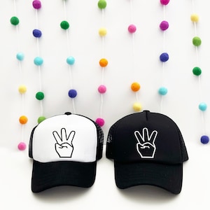 Third Birthday Hat - Boy Trucker Hat - Boys Birthday Hat - 3rd Birthday Hat - Three Hat - Kids Trucker Hat -Third Birthday