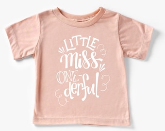 1st Birthday Girl Shirt | Girls First Birthday Outfit | Cake Smash Pink TShirt Gift | Little Miss Onederful