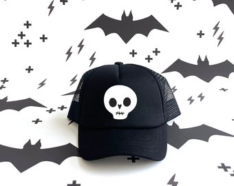 Halloween Hat - Kids Trucker Hat - Skeleton Halloween Costume  - 1st Halloween