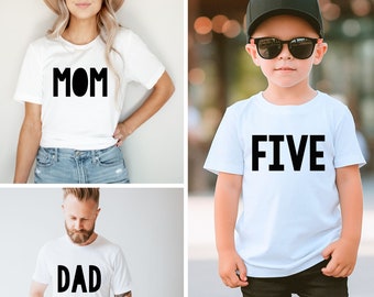 Boys 5th Birthday Shirt - Fifth Birthday Matching Family Shirts - Birthday Mom Shirt - Five Shirt