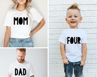 Boys 4th Birthday Shirt - Fourth Birthday Matching Family Shirts - Birthday Mom Shirt - Four Shirt