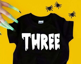 Halloween Third Birthday Shirt - Halloween Birthday Shirt - Halloween 3rd Birthday - Three Halloween - Spooky Birthday
