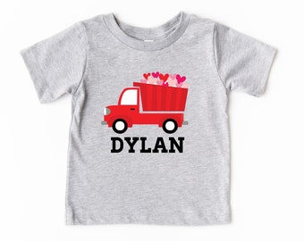 Boys Valentine Shirt | Personalized Heart Kids Tee | Cute Valentine's Day Shirt | Cool Boy TShirt