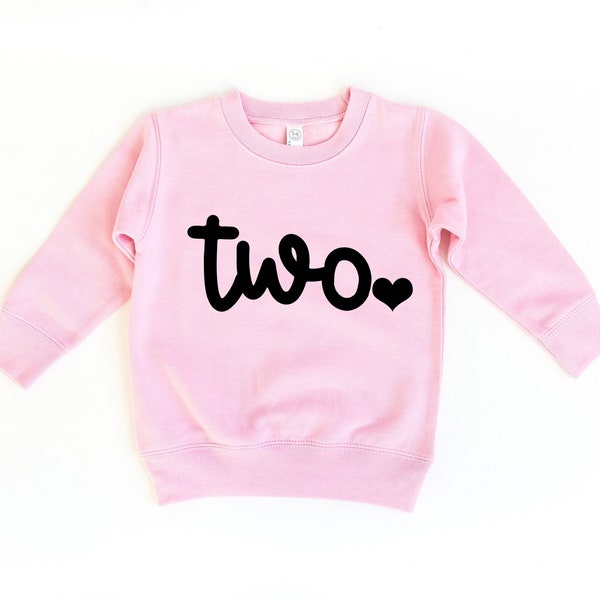 Girls 2nd Birthday Outfit | Two Sweatshirt | Girl Second Birthday Party | Birthday Girl Shirt | Heart
