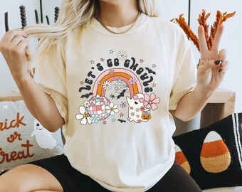 Let's Go Ghouls Shirt, Womens Halloween Shirt, Cute Ghost Gift