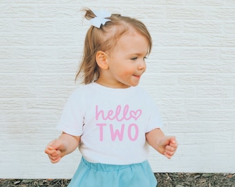 Girls 2nd Birthday Shirt: Pink Heart Outfit, Personalized Name