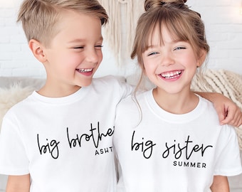 Custom Name Big Brother Big Sister Shirts | Baby Announcment Personalized Gift | New Baby 2026
