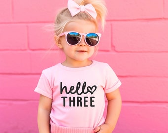 Third Birthday Girl Shirt: Three Heart Outfit