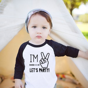 2nd Birthday I'm Two Lets Party Two Birthday Shirt Boys 2nd Birthday Shirt Two Year Old Birthday Shirt Boy image 1