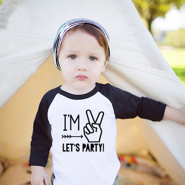 2nd Birthday - I'm Two Lets Party - Two Birthday Shirt - Boys 2nd Birthday Shirt - Two Year Old Birthday Shirt Boy