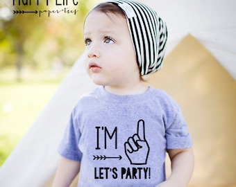 Im One Lets Party - First Birthday Shirt - First Birthday Boy -  1st Birthday - 1st Birthday Boy - Im One - Im One Shirt - First Birthday