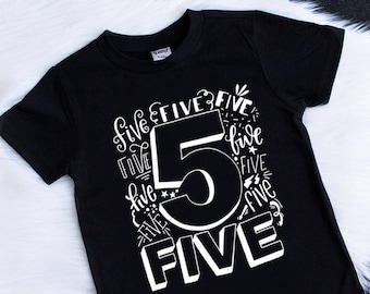 Tstars 5th Bday Five Year Old Fifth Birthday Gift Toddler Kids T-Shirt