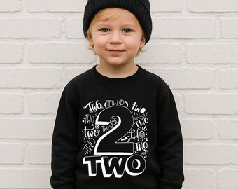 Boys 2nd Birthday Shirt, Second Birthday Sweatshirt, 2 Year Old Gift