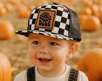 Halloween Hat for Toddler Boys, Leather Patch Fall Hat for Boys, Gift for Kids, Spooky Little Dude