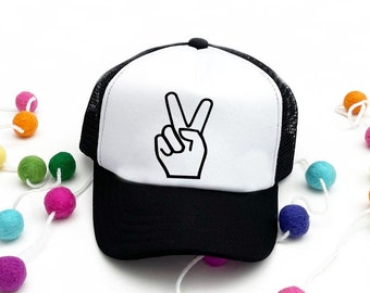 Two Birthday Hat Boy - Kids Trucker Hat - Peace Sign