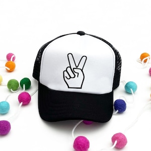 Two Birthday Hat Boy - Kids Trucker Hat - Peace Sign
