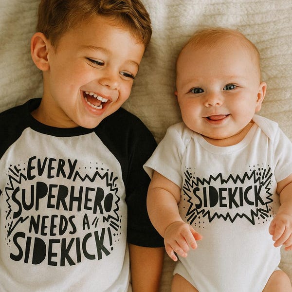 Big Brother Shirt - Big Brother Announcement Shirt - Superhero Shirt- Superhero Sidekick - Big Bro Little Bro Matching