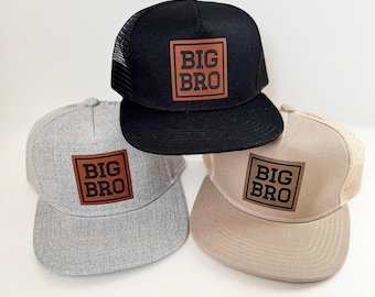 Big Brother Shirt Leather Patch Hat, Big Bro Toddler Snapback