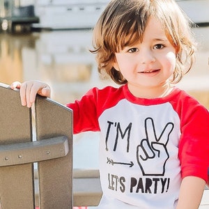 2nd Birthday I'm Two Lets Party Two Birthday Shirt Boys 2nd Birthday Shirt Two Year Old Birthday Shirt Boy image 2