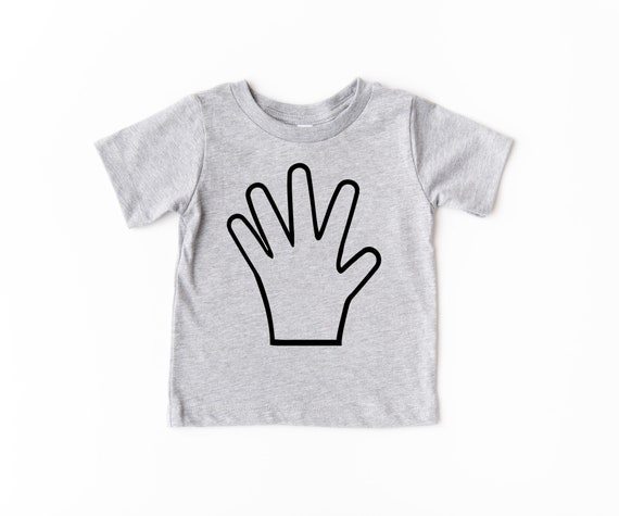 Fifth Birthday Boy Shirt: Hand Graphic, Cotton Blend Tee