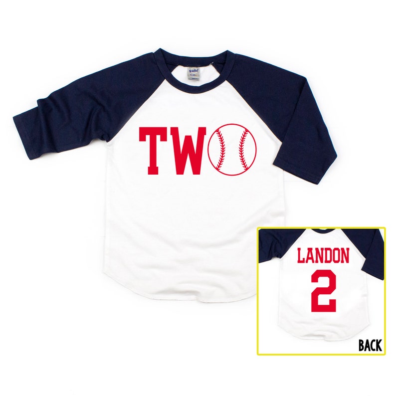 2nd Birthday Baseball Shirt Baseball 2nd Birthday 2nd Birthday Shirt Baseball Birthday Shirt Sports Birthday 2nd Baseball Party image 3