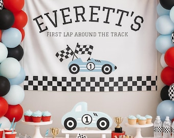 Fast One Birthday Banner, 1st Birthday Boy, Personalized Name Backdrop