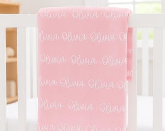 Personalized Name Kids Blanket, Custom Baby Girl Gift
